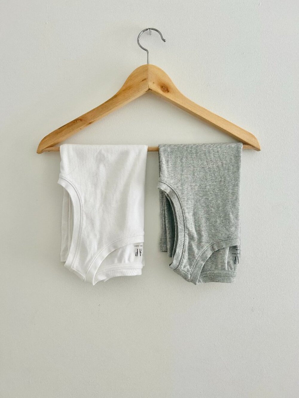 Bundle of Two Gap Modern Crewneck Tank Tops in White and Gray, Size XXS